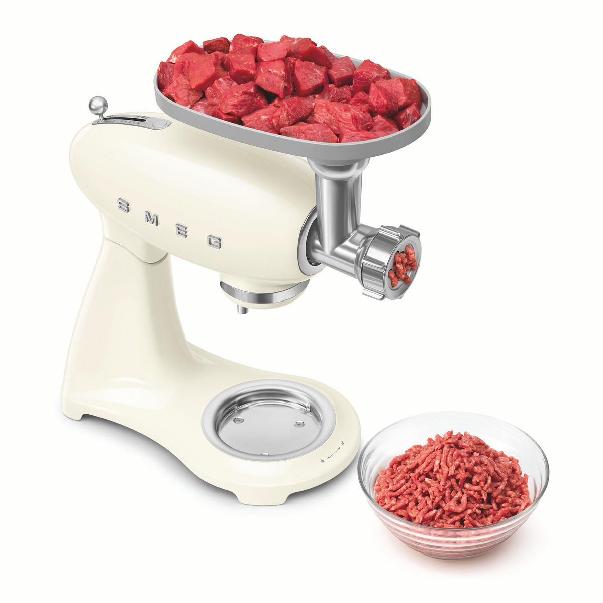 KÜCHENMASCHINE 50´S STYLE SMF05CREU  - Creme/Alufarben, Basics, Metall (40,2/37,8/22,1cm) - SMEG