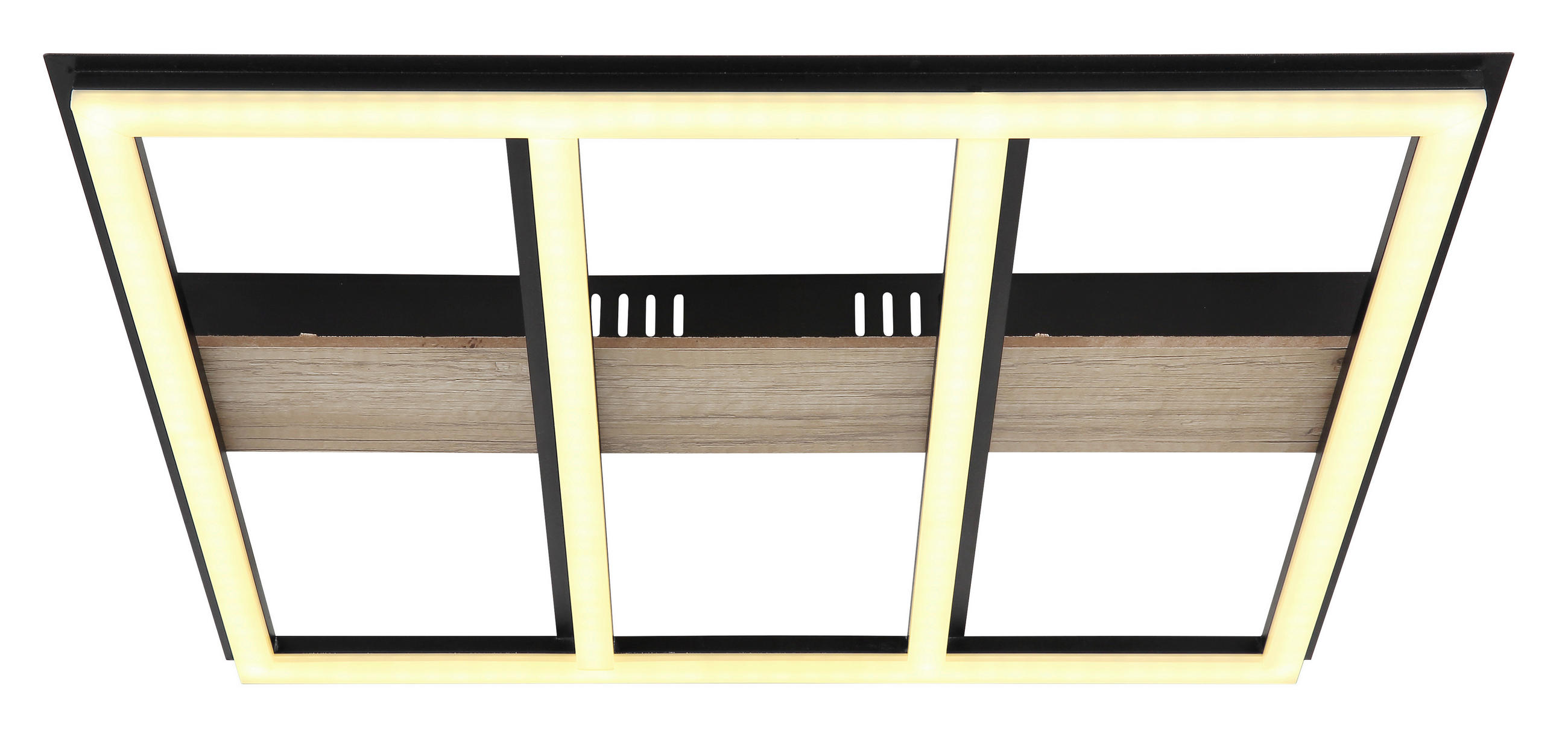 LED-DECKENLEUCHTE 45/45/5,5 cm   - Dunkelbraun/Opal, Natur, Holzwerkstoff/Kunststoff (45/45/5,5cm) - Globo