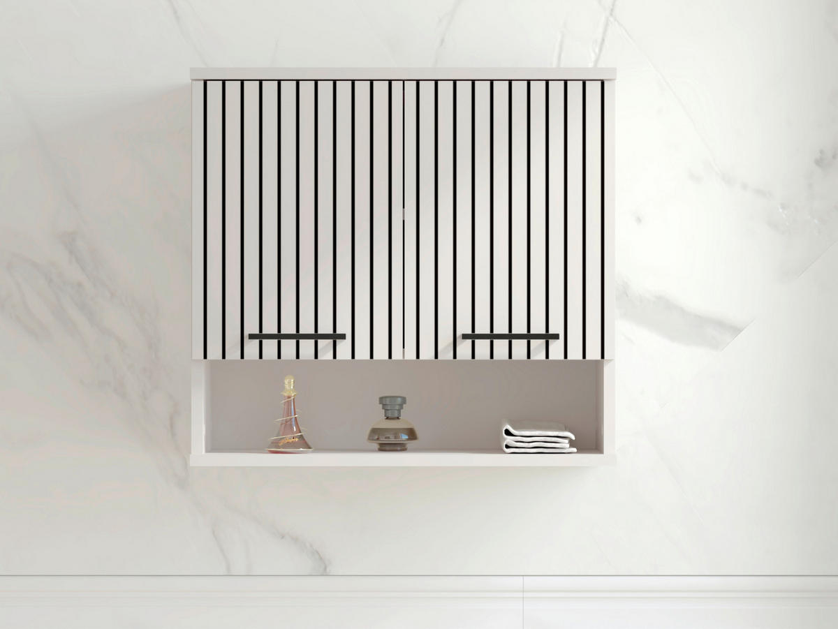 HÄNGESCHRANK 60/56/30 cm  - Kaschmir/Schwarz, Trend, Holzwerkstoff/Metall (60/56/30cm) - Respekta