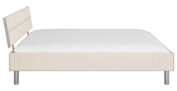 BETT 160/200 cm  in Champagner  - Champagner/Alufarben, Design, Holzwerkstoff/Metall (160/200cm) - Carryhome