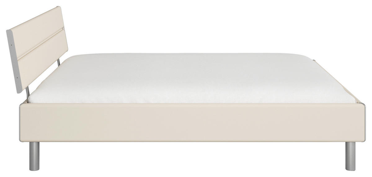 BETT 160/200 cm,  in Champagner,  - Champagner/Alufarben, Design, Metall (160/200cm) - Carryhome