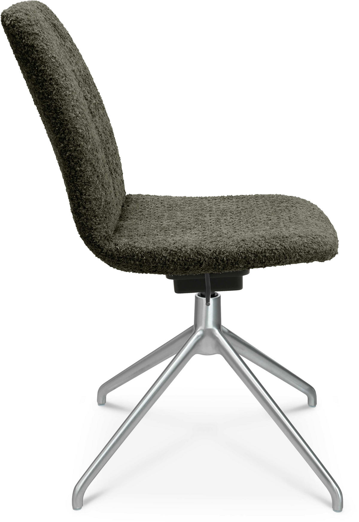 STUHL  in Aluminium Bouclé  - Dunkelgrün/Alufarben, Design, Textil/Metall (46/81,5-84,5/55cm) - Johann Jakob
