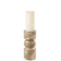 KERZENHALTER - Beige, Basics, Stein (9/9/23cm) - Ambia Home