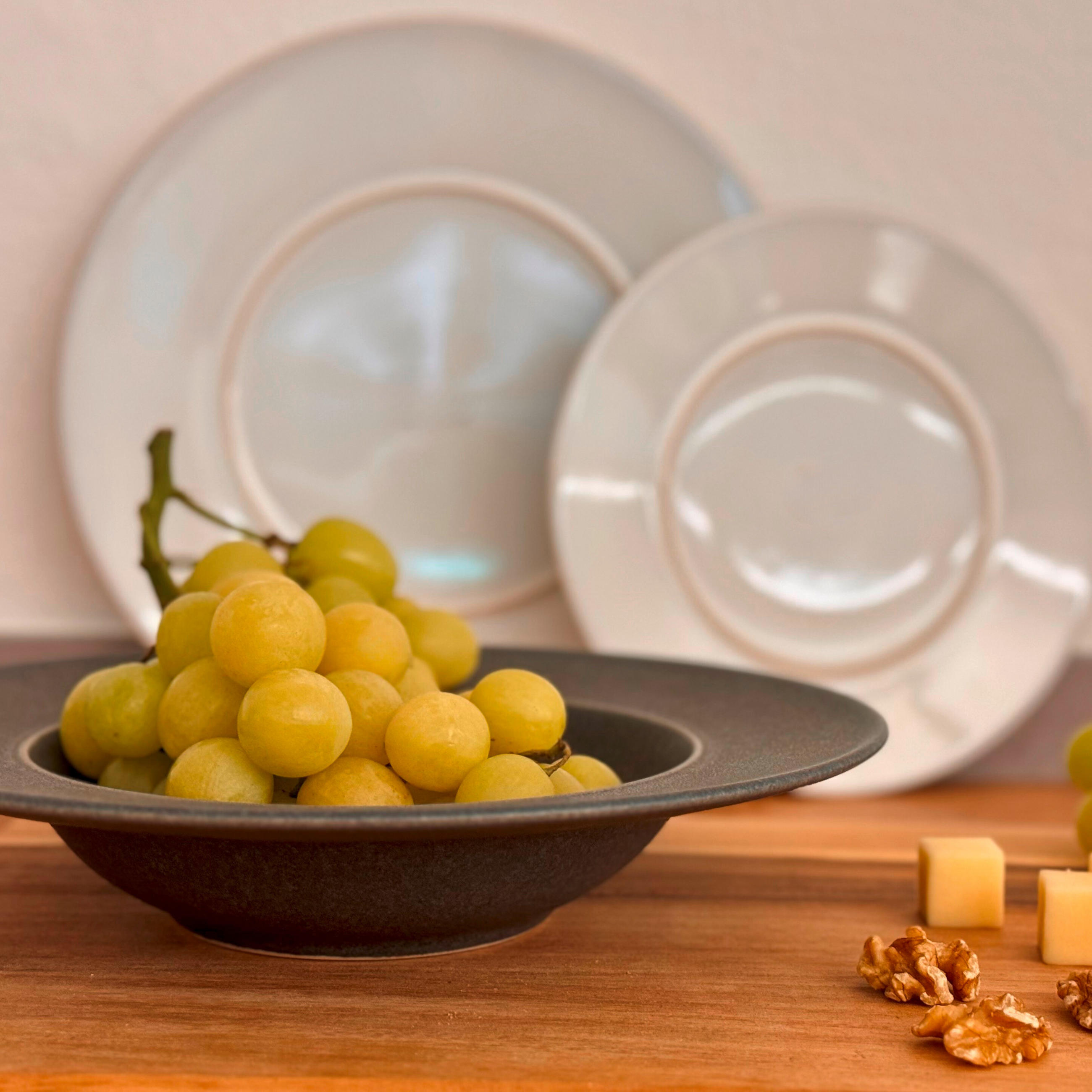 PASTATELLERSET Steinzeug 4-teilig Unico  - Anthrazit, Basics, Keramik - Mäser