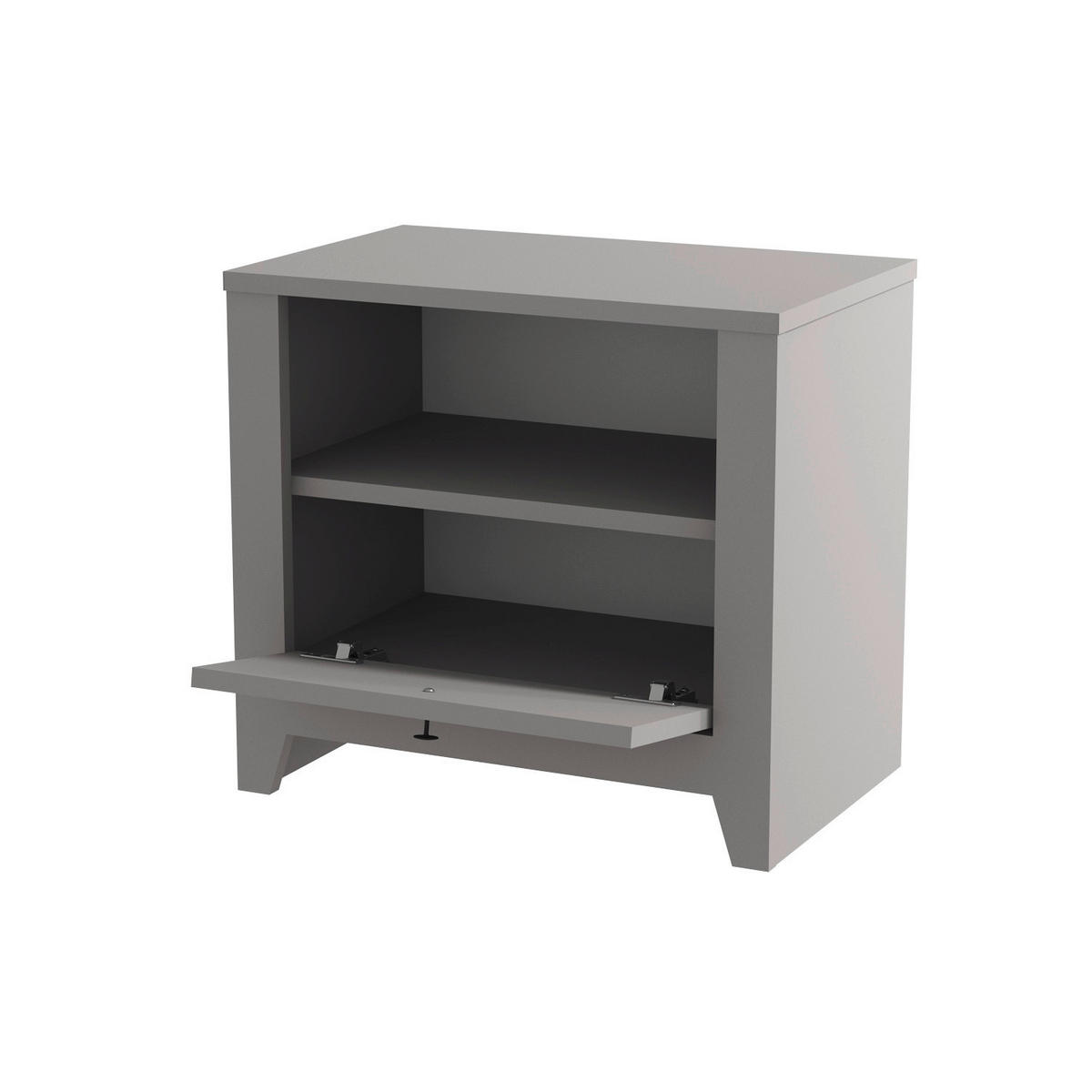 NACHTTISCH  - Schwarz/Weiß, Design, Holzwerkstoff (55/35/50cm) - Livetastic