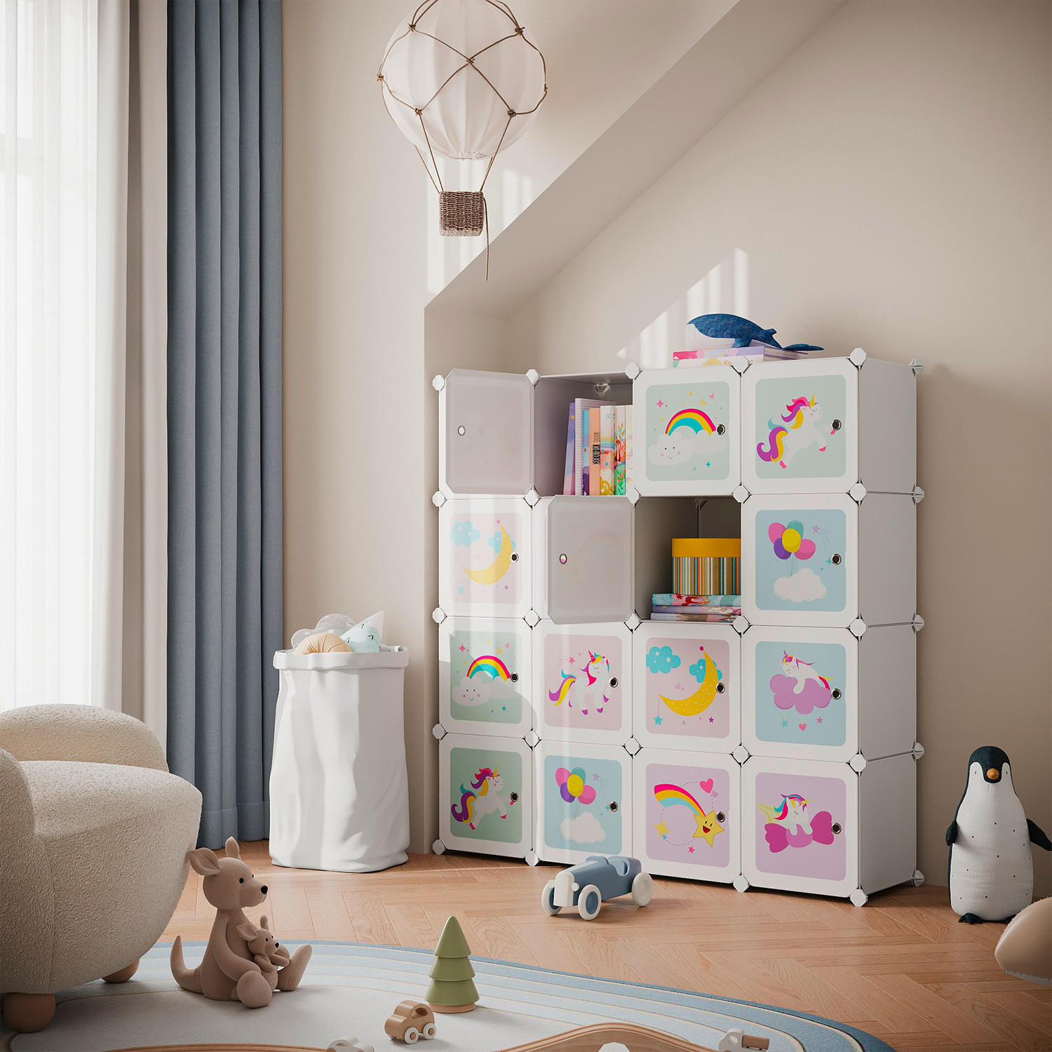 KINDERREGAL 123/123/31 cm  - Weiß, Basics, Kunststoff/Metall (123/123/31cm)