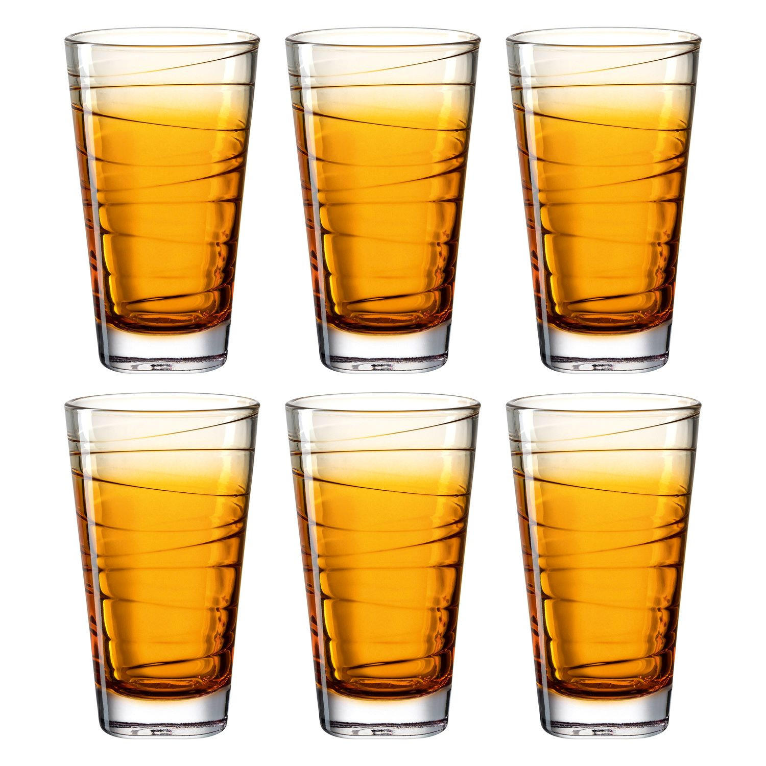 GLÄSERSET Vario 6-teilig  - Orange, Design, Glas (280ml) - Leonardo