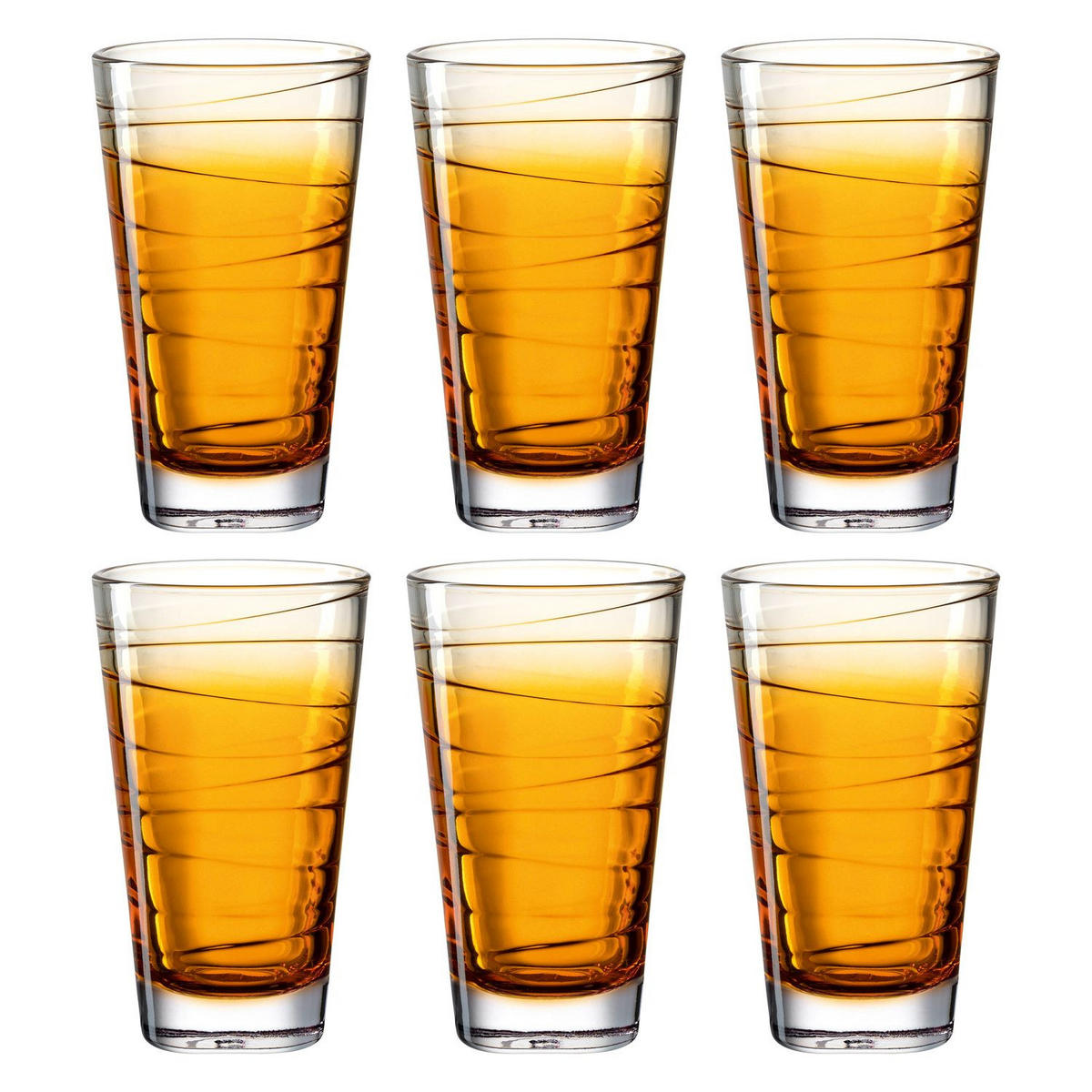 GLÄSERSET Vario 6-teilig  - Orange, Design, Glas (280ml) - Leonardo