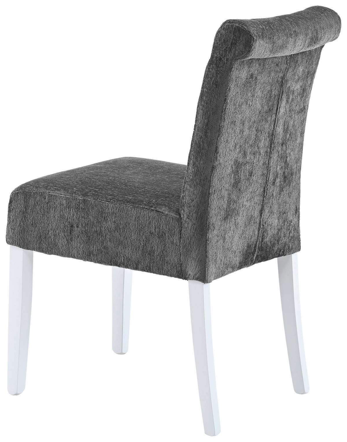 STUHL Chenille Grau Buche massiv  - Weiß/Grau, KONVENTIONELL, Holz/Textil (46,5/91/65cm) - Cantus