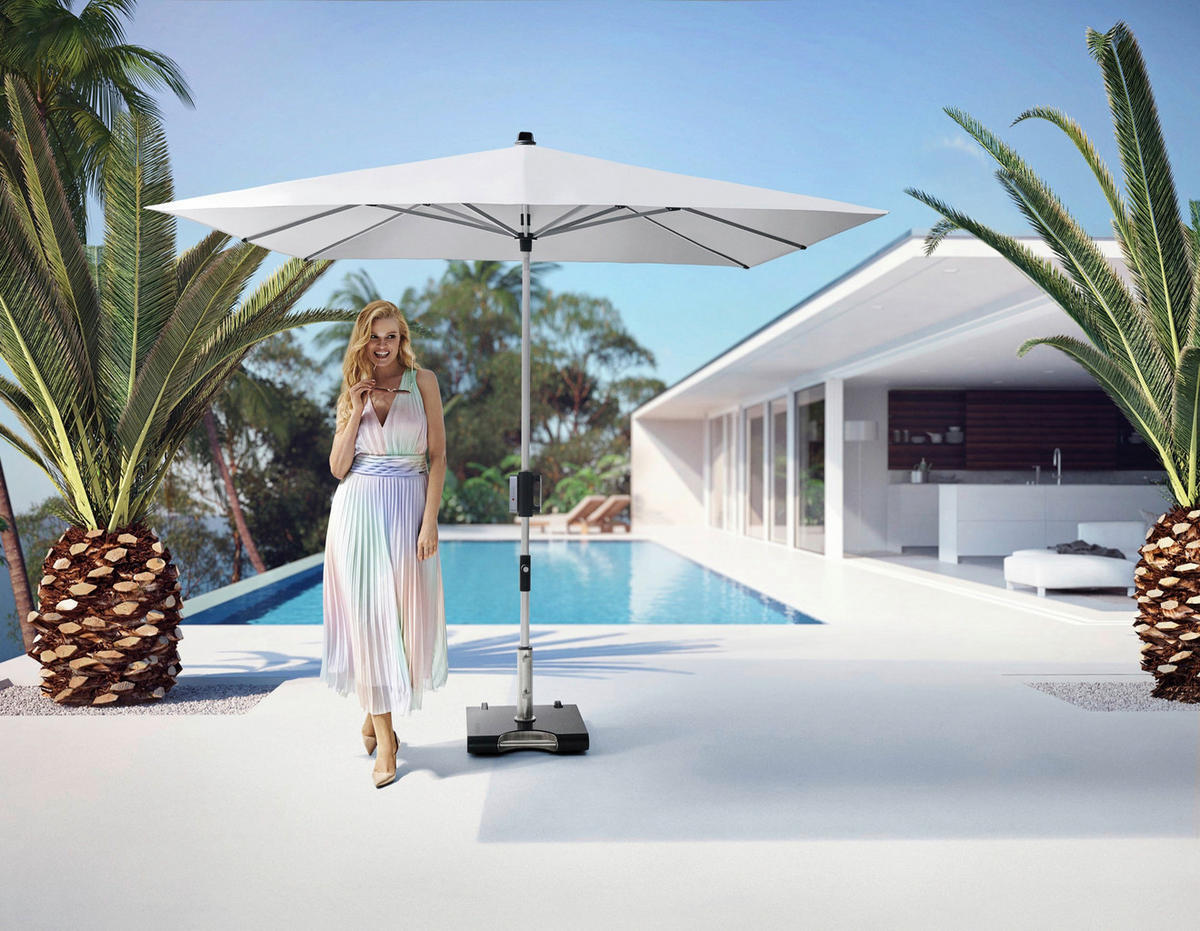 SONNENSCHIRM 240 cm Hellgrau  - Hellgrau/Alufarben, Basics, Textil/Metall (240/224-257cm) - KNIRPS