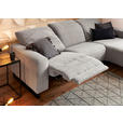 ECKSOFA in Cord Grau  - Schwarz/Grau, KONVENTIONELL, Textil/Metall (266/180cm) - Hom`in