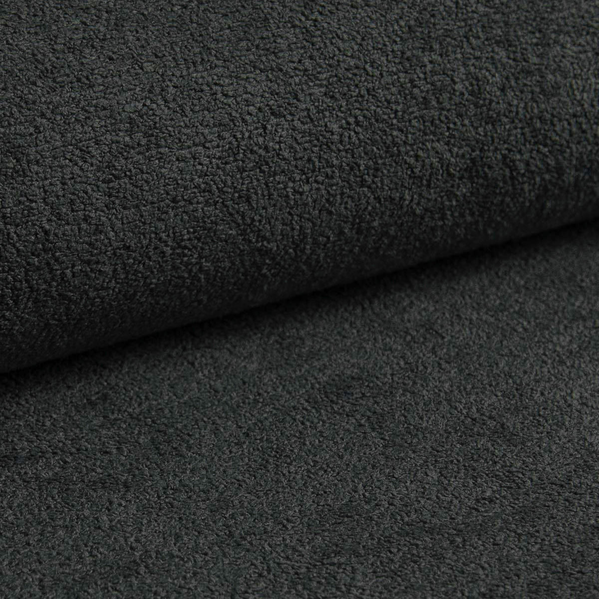RÉCAMIERE HEVIA in Bouclé Grau  inkl.  - Schwarz/Grau, Design, Kunststoff/Textil (235/97/98cm) - MID.YOU