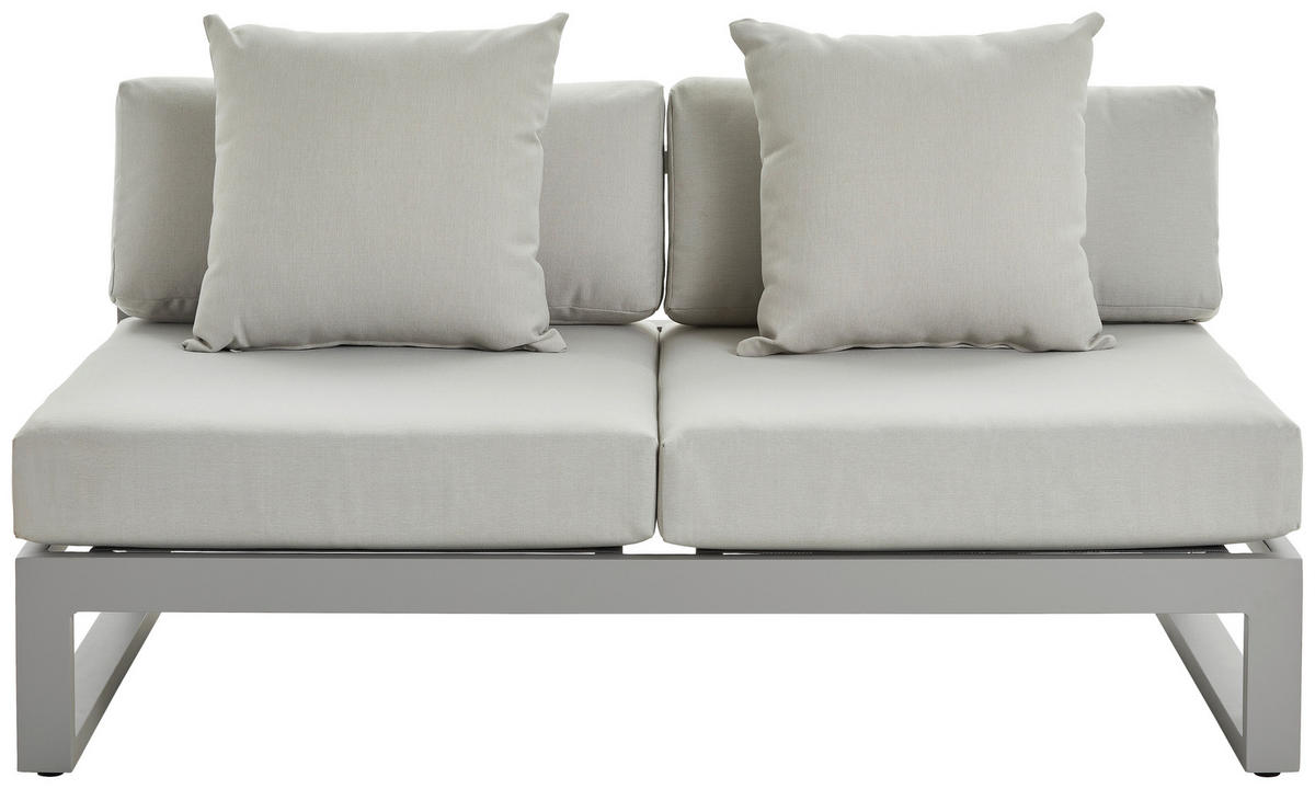LOUNGESOFA 140/60/90 cm Aluminium  - Hellgrau/Grau, Design, Textil/Metall (140/60/90cm) - Amatio
