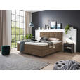 BOXSPRINGBETT 200/200 cm in Braun - Chromfarben/Braun, KONVENTIONELL, Kunststoff/Textil (200/200cm) - Voleo