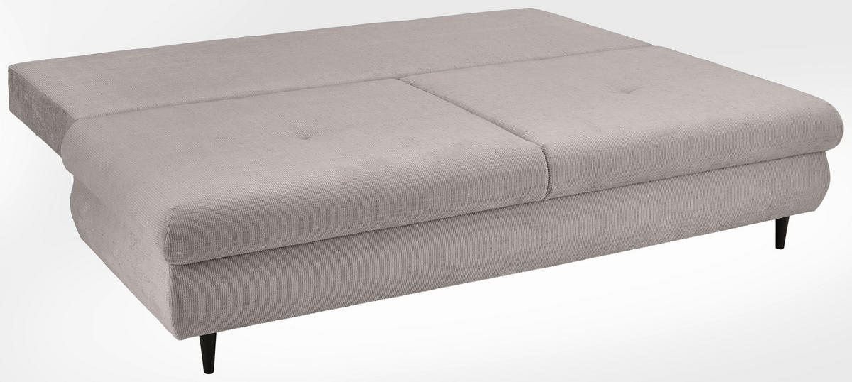 SCHLAFSOFA  mit Liegefunktion, Rücken echt Chenille Beige  - Beige/Schwarz, KONVENTIONELL, Holz/Textil (212/97/105cm) - Carryhome