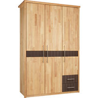 DREHTÜRENSCHRANK in Braun, Erlefarben  - Chromfarben/Erlefarben, Natur, Holz/Metall (141/215/65cm) - Linea Natura