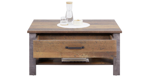 Couchtisch Ontario - Eichefarben/Dunkelgrau, Trend, Holzwerkstoff (101/50,5/70cm) - Ombra