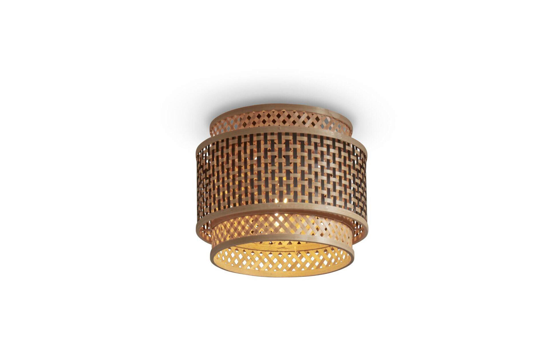 DECKENLEUCHTE GOOD&MOJO 25/20 cm  - Schwarz/Naturfarben, Trend, Holz (25/20cm) - Good & Mojo