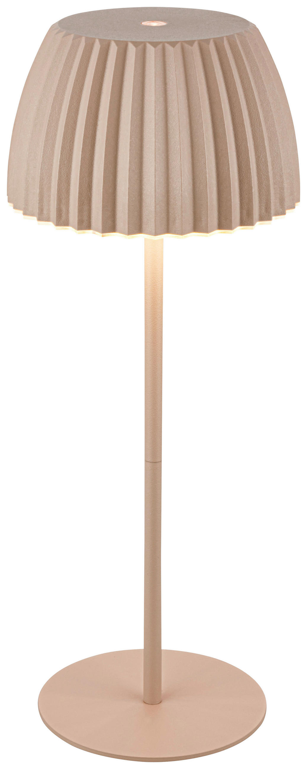 AKKU-TISCHLEUCHTE 14,5/36,5 cm  - Beige, Basics, Kunststoff/Metall (14,5/36,5cm)