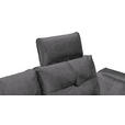 ECKSOFA in Mikrovelours Grau  - Schwarz/Grau, KONVENTIONELL, Kunststoff/Textil (170/275cm) - Carryhome