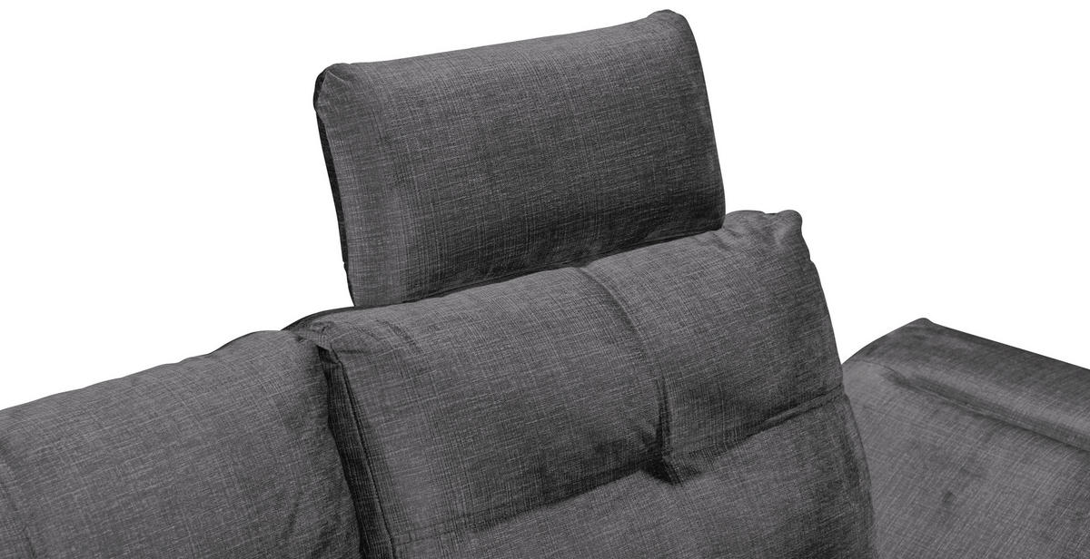 ECKSOFA in Mikrovelours Grau  - Schwarz/Grau, Konventionell, Kunststoff/Textil (170/275cm) - Carryhome