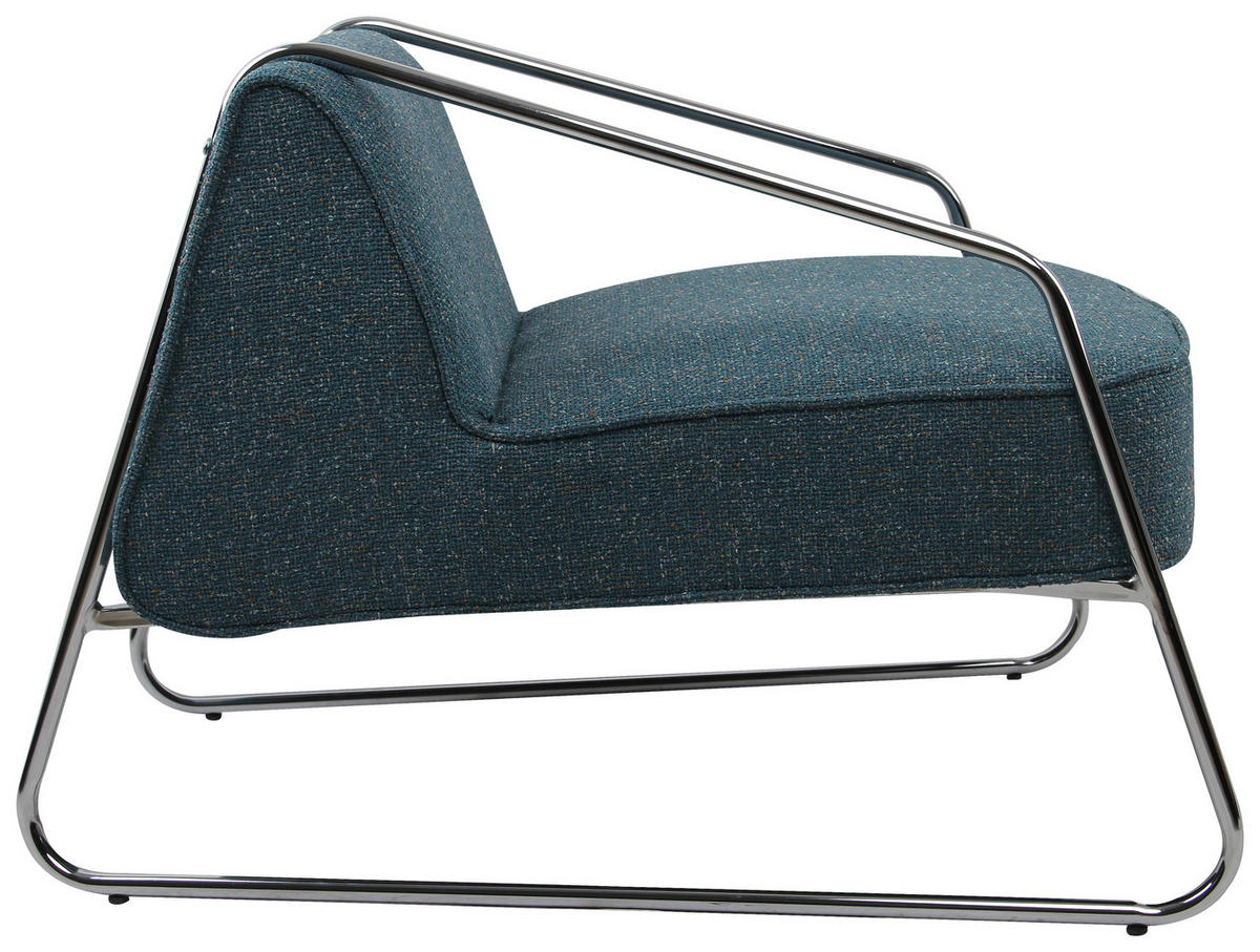 DESIGNSESSEL in Webstoff Blau  - Chromfarben/Blau, MODERN, Textil/Metall (62/85/65cm) - Livetastic