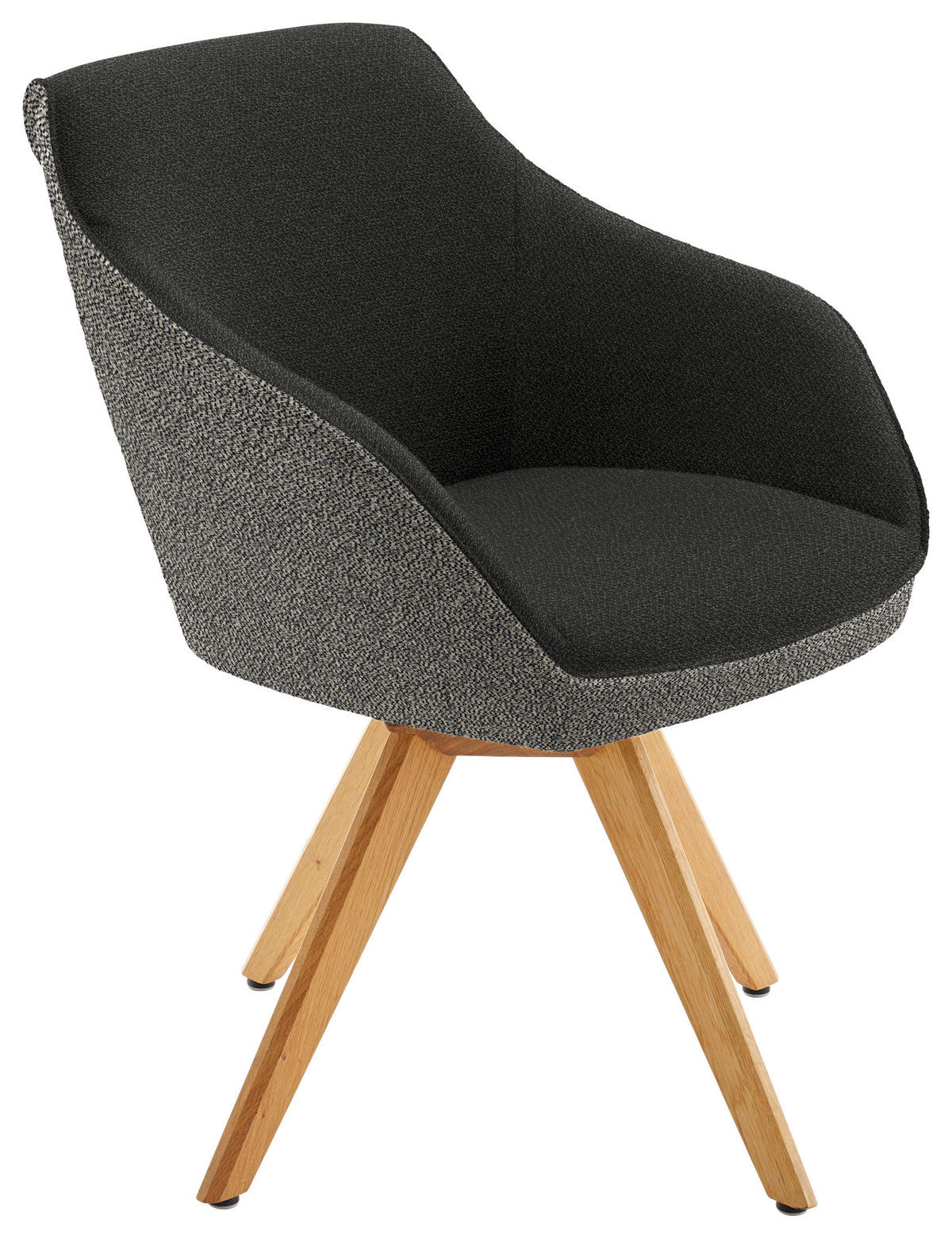 ARMLEHNSTUHL  in Flachgewebe  - Eichefarben/Anthrazit, Design, Holz/Textil (60/84/68cm) - Koinor