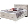 BOXSPRINGBETT 180/200 cm  in Beige  - Beige/Graphitfarben, Design, Textil/Metall (180/200cm) - Xora