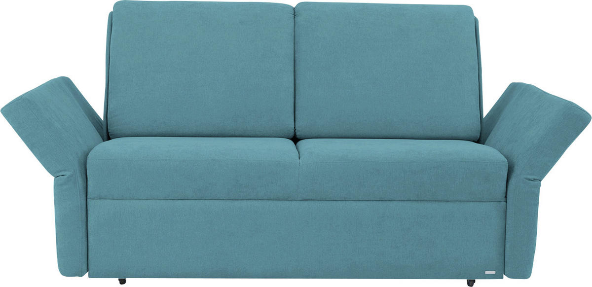 SCHLAFSOFA Chenille Petrol  - Petrol/Schwarz, KONVENTIONELL, Kunststoff/Textil (150/88/91cm) - Sedda