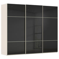 SCHWEBETÜRENSCHRANK 242/223/68 cm,  in Schwarz, Champagner, 3 Tür(en)  - Champagner/Schwarz, KONVENTIONELL, Glas/Holzwerkstoff (242/223/68cm) - Novel