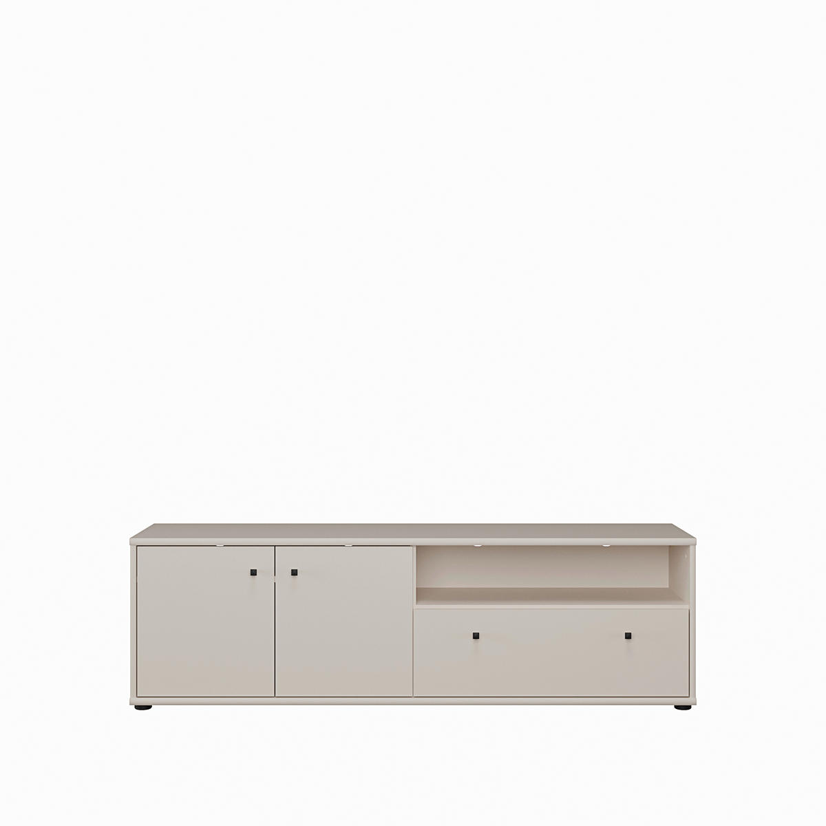 LOWBOARD  143,9/43,9/34,8 cm 1 Schublade(n) stehend  - Sandfarben/Schwarz, Design, Holzwerkstoff/Kunststoff (143,9/43,9/34,8cm)
