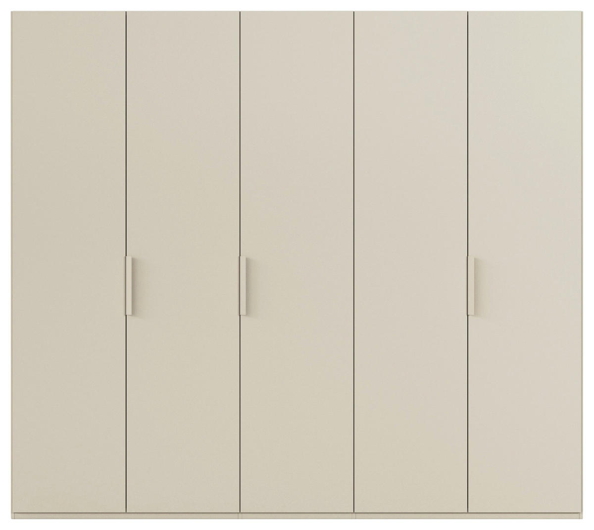 DREHTÜRENSCHRANK 251/223/61 cm,  in Champagner, 5-türig  - Champagner, Basics, Holzwerkstoff/Metall (251/223/61cm) - Novel