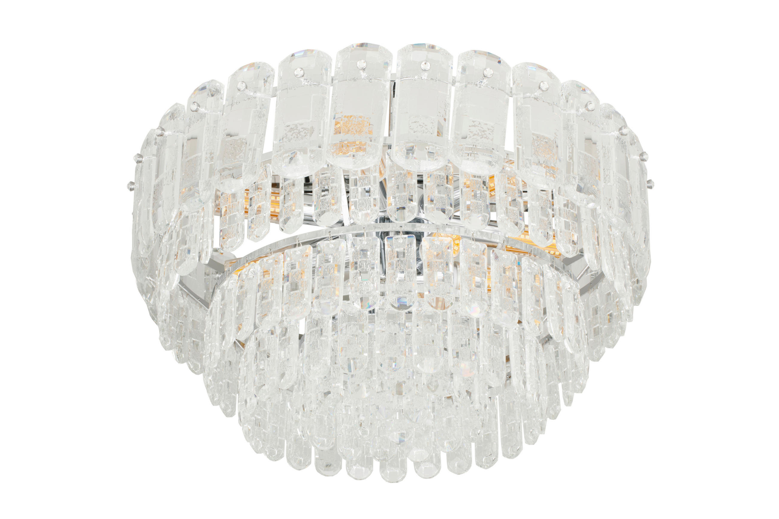 KRISTALL-DECKENLEUCHTE 52,5/30 cm  - Chromfarben, Design, Glas/Metall (52,5/30cm) - Glandor