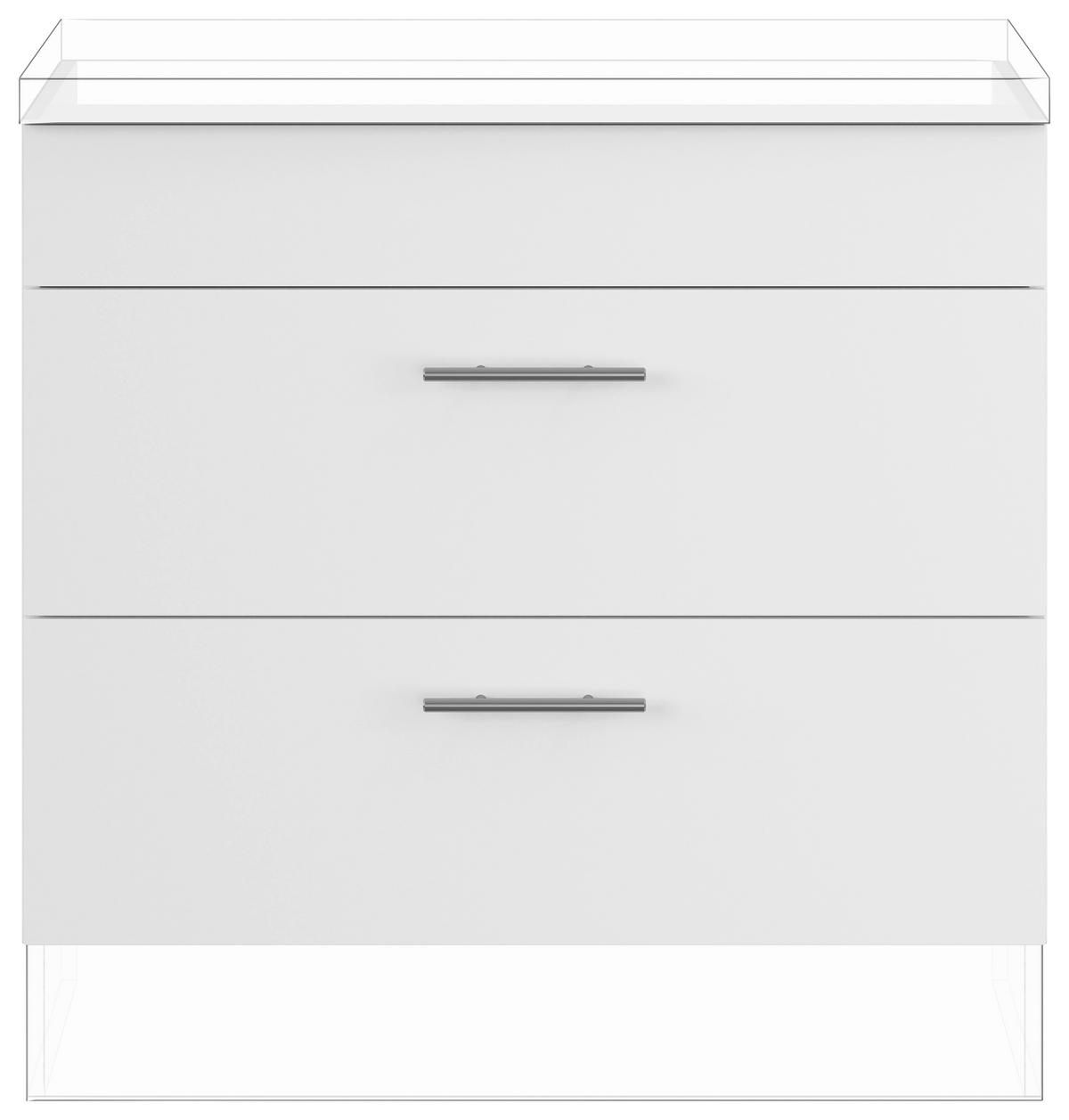 KOCHFELDUMBAUSCHRANK 90/87,8/57,6 cm  in Weiß  - Edelstahlfarben/Weiß, Basics, Holzwerkstoff/Metall (90/87,8/57,6cm) - Impuls