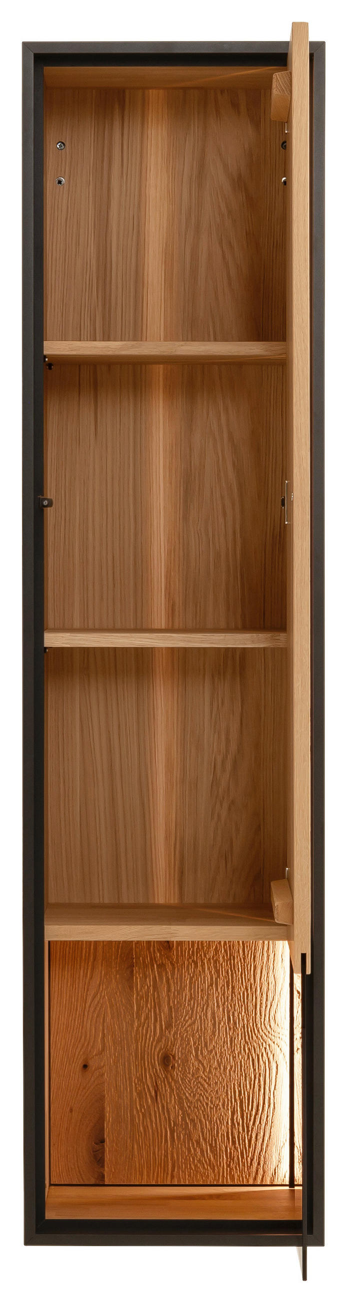 HÄNGEVITRINE in Anthrazit, Eichefarben   - Eichefarben/Anthrazit, Design, Glas/Holz (38/154/37cm) - Schöner Wohnen