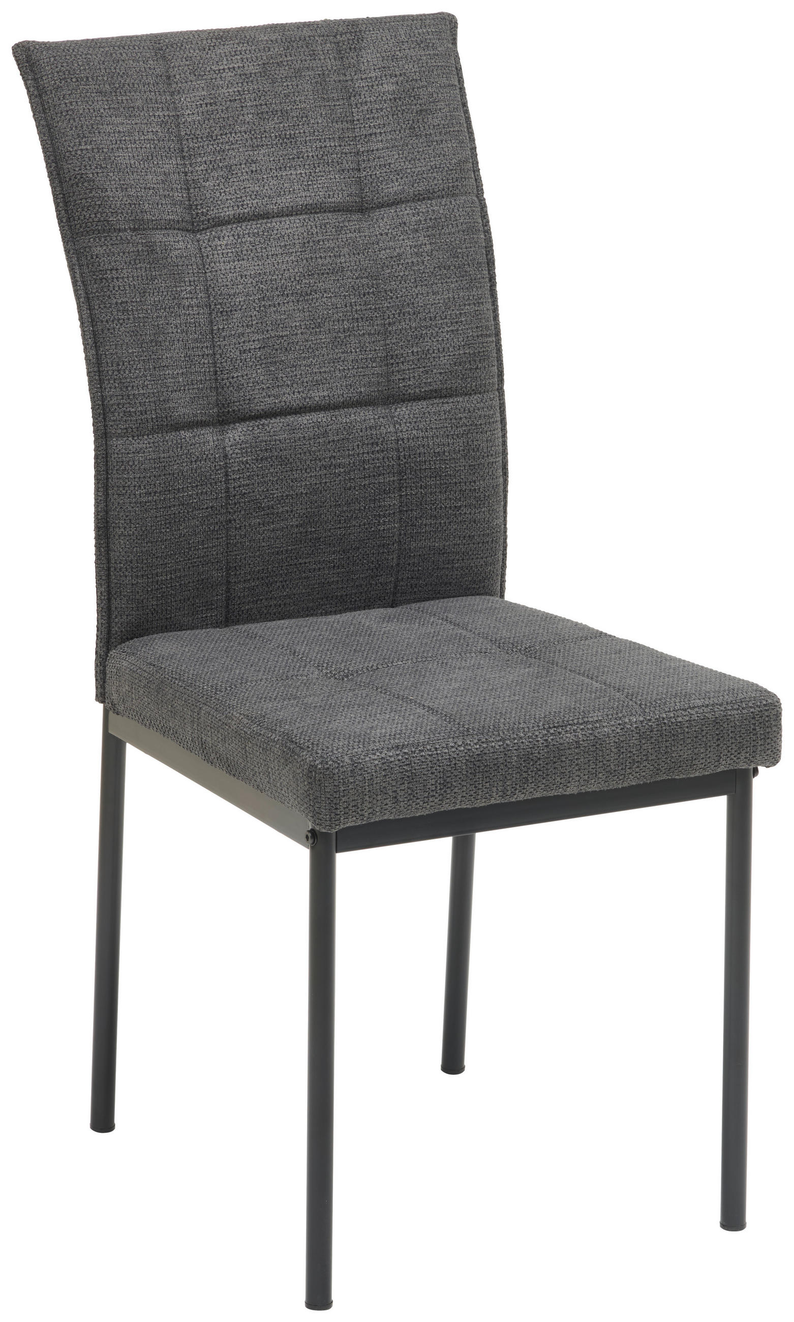 STUHL  in Eisen Mikrofaser Metall, Textil  - Anthrazit/Schwarz, KONVENTIONELL, Textil/Metall (44/96/61cm) - MID.YOU