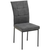 STUHL Mikrofaser Anthrazit, Schwarz  - Anthrazit/Schwarz, KONVENTIONELL, Textil/Metall (44/96/61cm) - MID.YOU