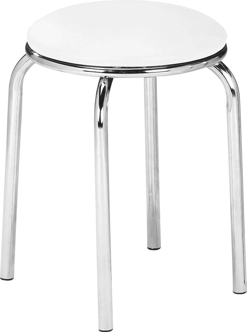 STAPELHOCKER Weiß  - Chromfarben/Weiß, Basics, Textil/Metall (46/45cm) - Carryhome