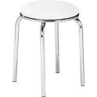 STOLČEK Z MOŽNOSTJO SKLADANJA, kovina, tekstil bela  - barve kroma/bela, Basics, kovina/tekstil (46/45cm) - Carryhome