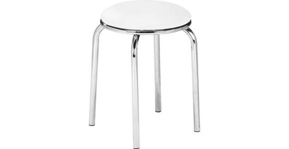 STAPELHOCKER Weiß  - Chromfarben/Weiß, Basics, Textil/Metall (44/45cm) - Carryhome