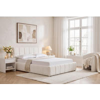 POLSTERBETT 180/200 cm,  in Creme, Lattenrost, Bettkasten,  - Creme/Schwarz, MODERN, Holz/Kunststoff (180/200cm) - Livetastic