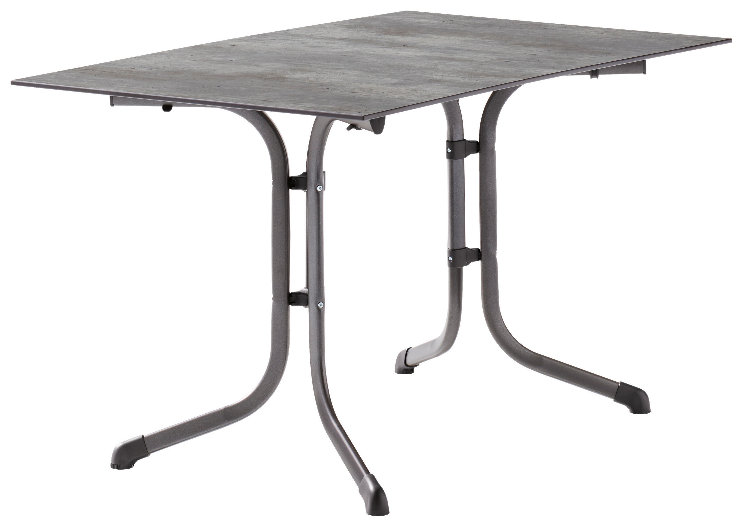 GARTENKLAPPTISCH 120/80/73 cm Metall, Kunststoff rechteckig  - Silberfarben/Grau, Basics, Kunststoff/Metall (120/80/73cm) - Sieger