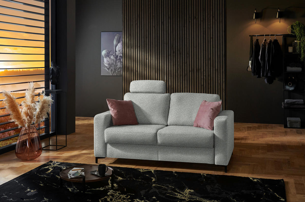 SCHLAFSOFA Webstoff Naturfarben Fussart wählbar, Stoffauswahl, Schlafen auf Sitzhöhe, Rückenfutter, Armteil links, Armteil rechts  - Schwarz/Naturfarben, Konventionell, Textil/Metall (196/87/103cm) - Dieter Knoll