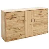 SIDEBOARD  in 156/90/44 cm  - Eichefarben/Silberfarben, Design, Holz/Metall (156/90/44cm) - Livetastic
