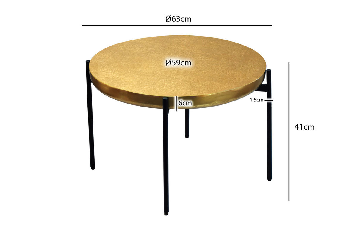  i metall 63/63/41 cm  - svart/guldfärgad, Design, metall (63/63/41cm) - Livetastic