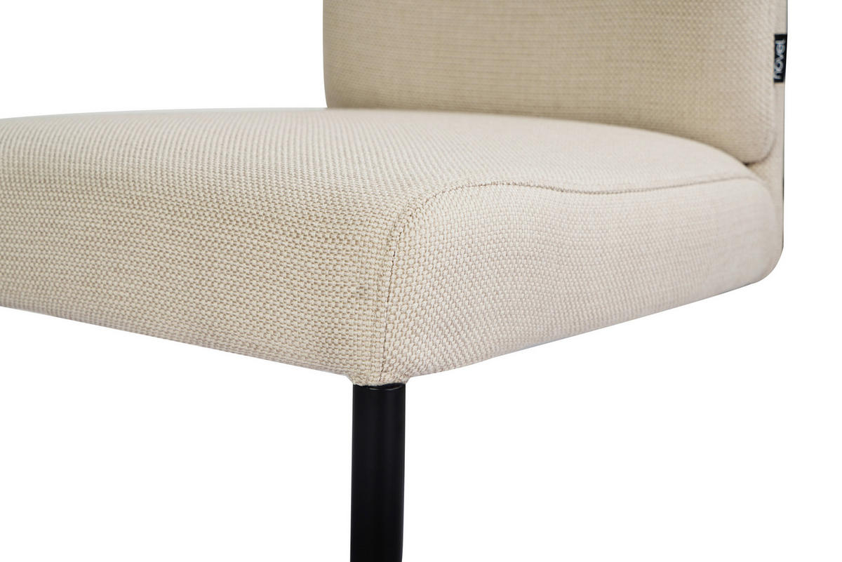 SCHWINGSTUHL   Mikrofaser  - Beige/Schwarz, Design, Textil/Metall (48/98/63cm) - Novel