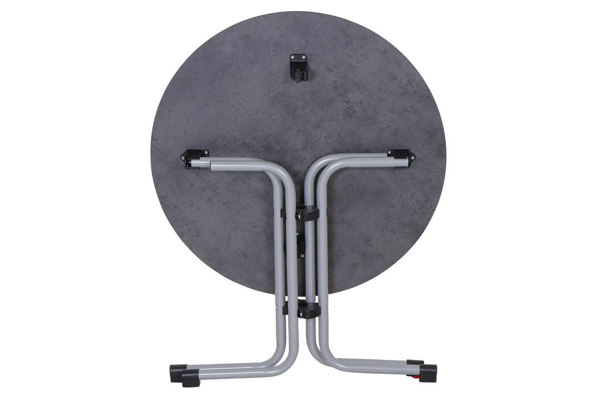 GARTENKLAPPTISCH Holz, Metall, Kunststoff rund  - Anthrazit/Silberfarben, KONVENTIONELL, Holz/Kunststoff (80/71cm) - Siena Garden