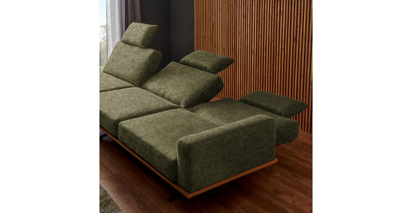 ECKSOFA in Flachgewebe Grün  - Schwarz/Grün, Natur, Textil/Metall (170/326cm) - Valnatura