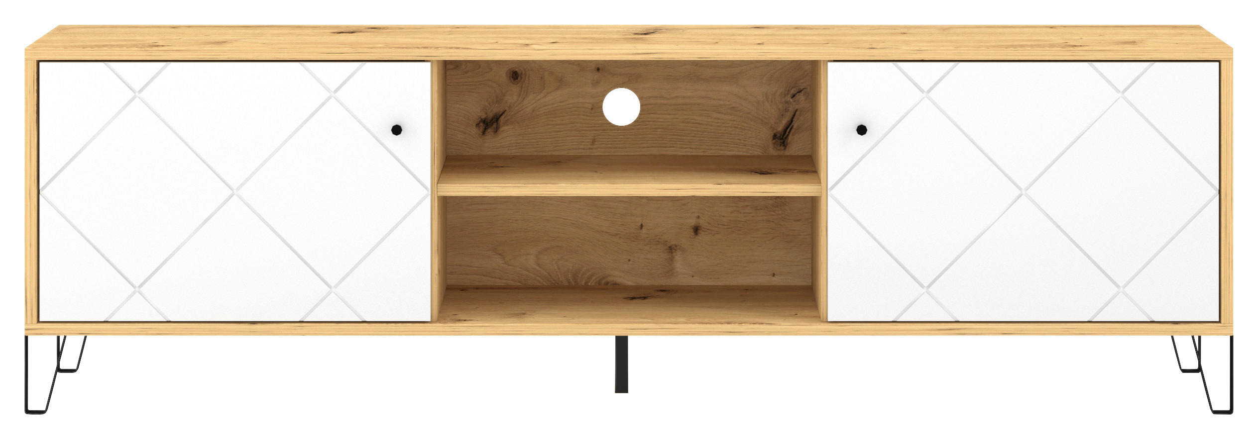 LOWBOARD  in 183,4/55,2/40 cm  - Schwarz/Weiß, Design, Holzwerkstoff/Metall (183,4/55,2/40cm) - Boxxx