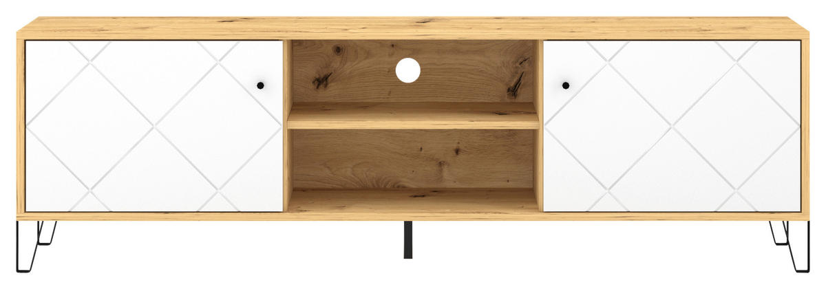 LOWBOARD  in 183,4/55,2/40 cm  - Schwarz/Weiß, Design, Holzwerkstoff/Metall (183,4/55,2/40cm) - Boxxx